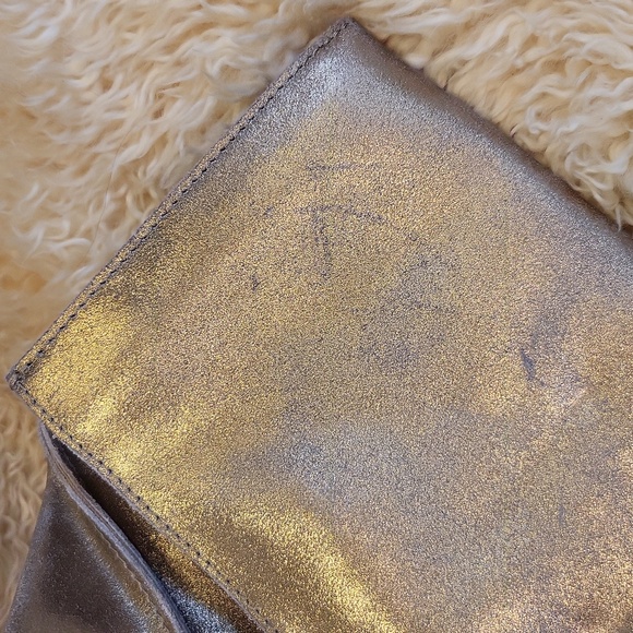 TANO Leather Envelope Clutch Purse, Metallic Gold - Picture 10 of 10
